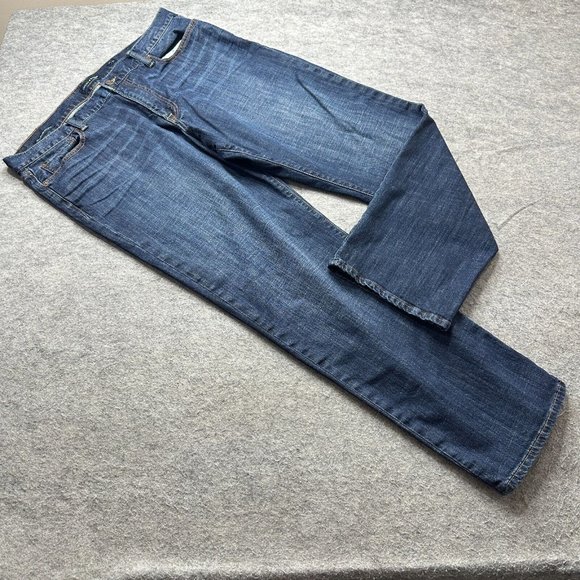 Lucky Brand Other - Lucky Brand 361 Vintage Straight Jeans Men 40 x 32 Blue Dark Wash Stretch Zip 04